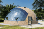 exemple d'un dôme géodésique habitable de 12m en cours de construction