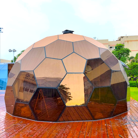 dôme nid d'abeille avec miroir bronze